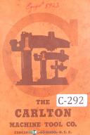 Carlton-Carlton 3A 4A & 5A, Radial Drill, Operations Maint Parts Controls Manual 1944-3A-4A-5A-06
